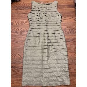 Adrianna Papell Occasions Green Ruffle Layer Dress Mummy Style Green Size 6